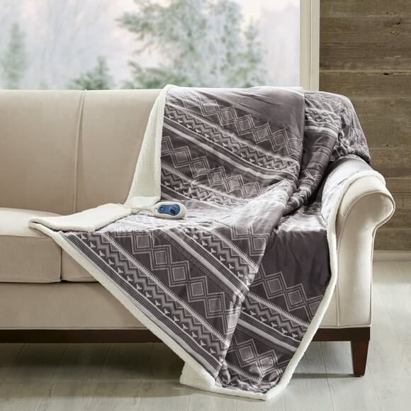 Woolrich Luxury Heated Mink to Berry Warm & Cozy Oversized Throw Blanket Gray - Picture 1 of 8